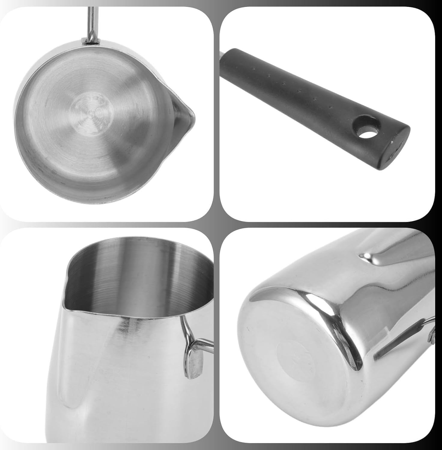 Turkish Coffee Pot, 600Ml/20Oz Stainless Steel Coffee Warmer Pot Butter Warmer Milk Warmer Pot Turkish Tea Pot Espresso Coffee Decanter Mini Saucepan with Spout Milk Pot image number 6