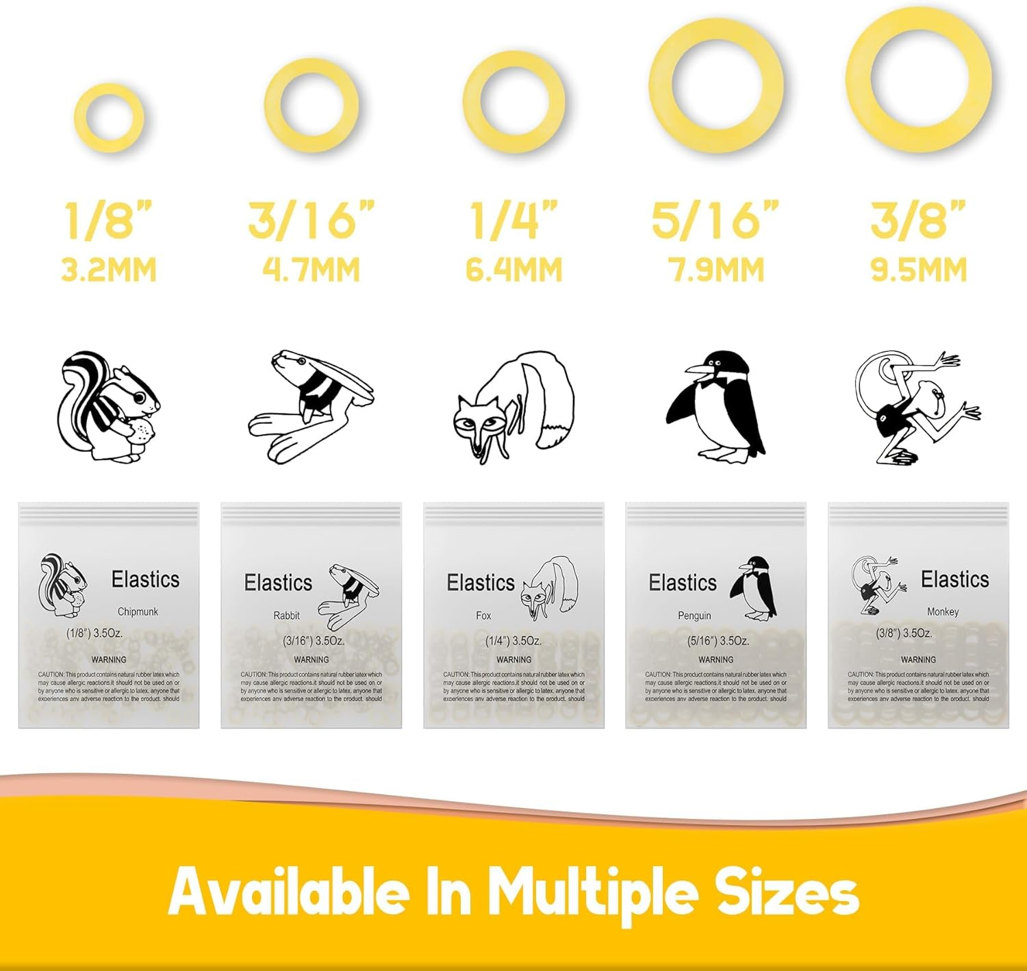 500 Pcs Orthodontic Elastic Rubber Bands, 3.5 Ounces Heavy Dental Rubber Traction Bands, Free Elastic Placer for Braces (1/4",Fox) image number 6