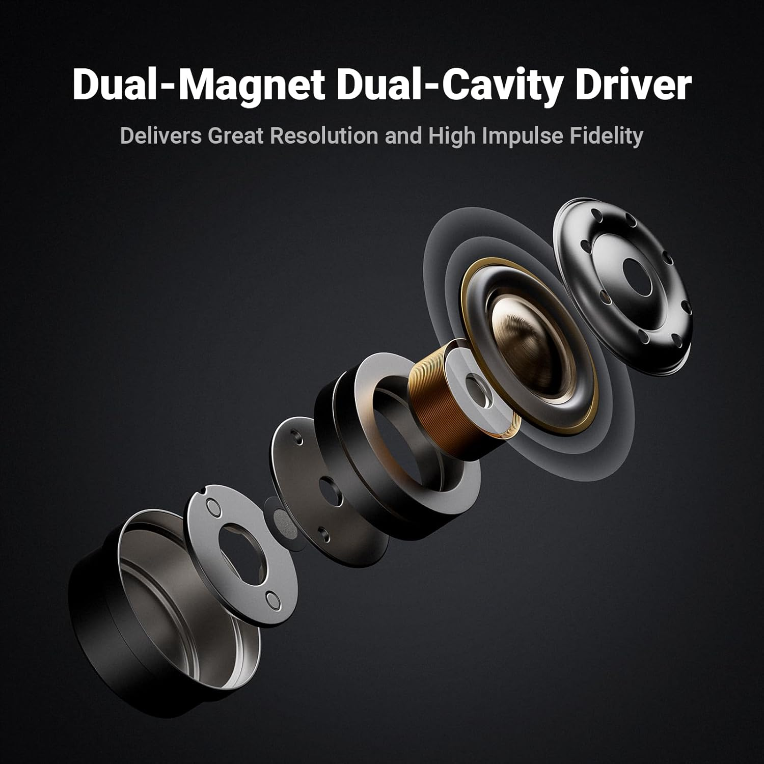 Fosi Audio IM4 Open-Back Hifi IEM Earphones, 10Mm Beryllium Driver, N52 Dual Magnet & Dual Chamber, 2-Pin Detachable Cable 3.5/4.4Mm Balanced, Custom Tuning, Ergonomic Fit for Studio/Gaming Black image number 1