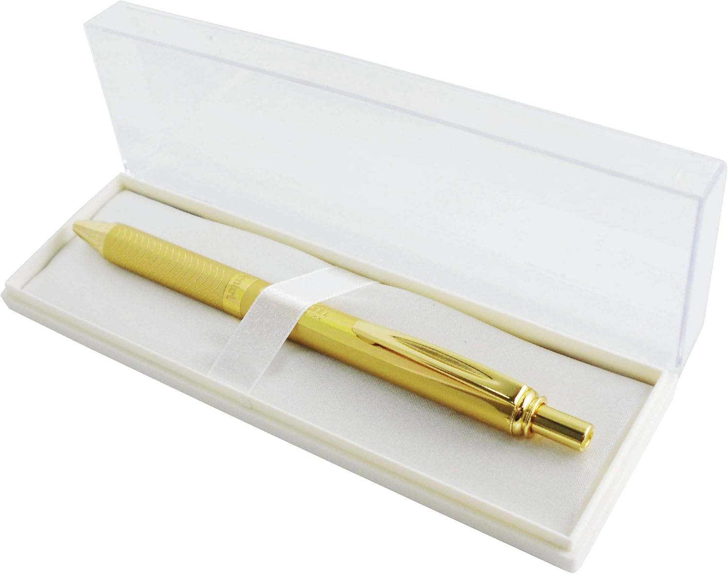 Pentel Energel Metallic Liquid Gel Pen 0.7Mm Medium Nib Black Barrel Black Ink in a Premium Case (BL407A-PBOX)