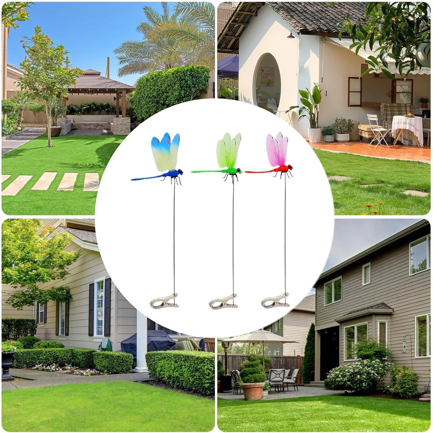 Dragon Fly Garden Decoration - Garden Stakes Fake Dragonfly Ornaments | Exquisite Planter Ornaments Decor Supplies for Farm Pathway Driveway Accessories