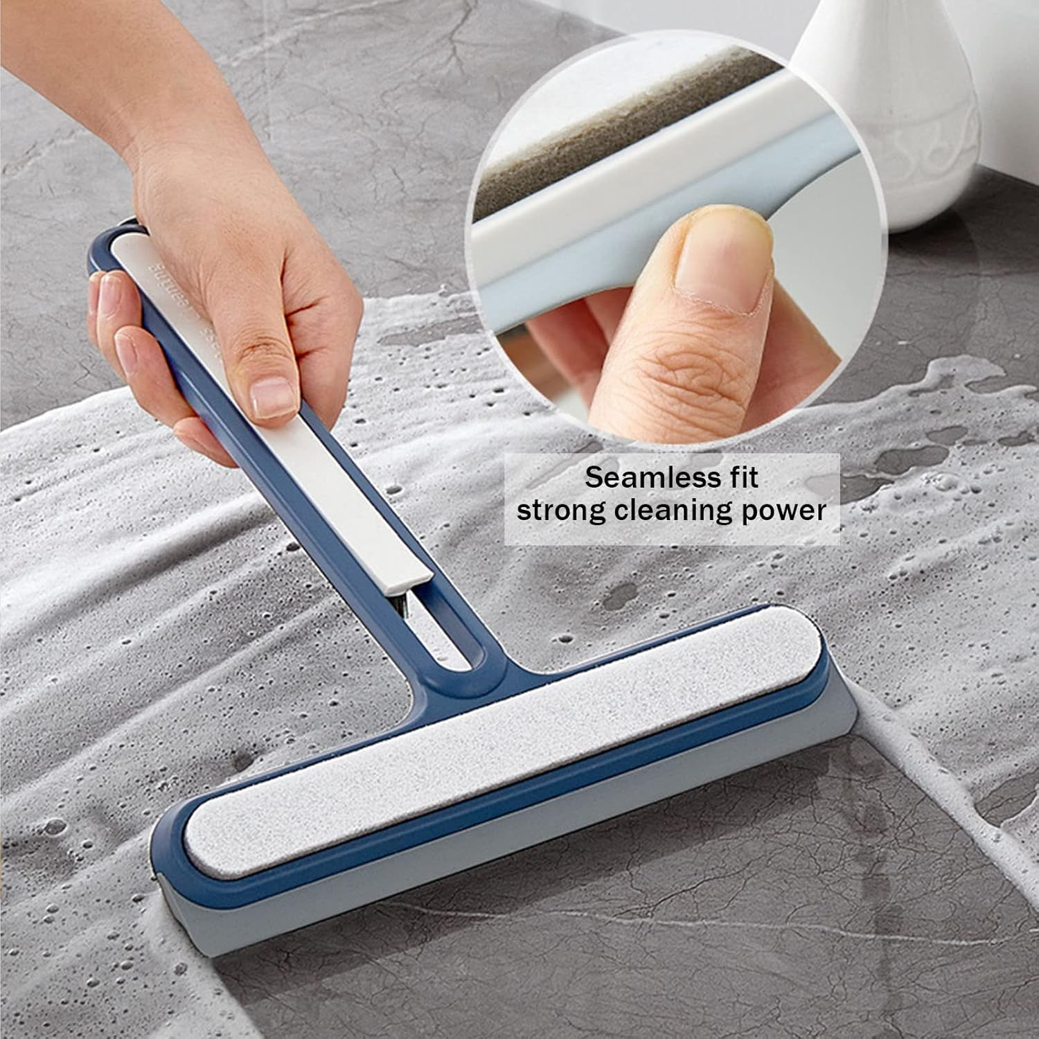 Squeegee for Shower Glass Door,Window Squeegee,3 in 1 Floor Squeegee with Brush,Shower Squeegee for Glass Doors,Shower Doors, Windows, Mirrors,Tiles and Car Glass