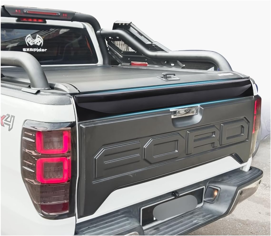 SUERAUTO4X4 Tailgate Protector Spoiler for Ford Ranger Accessories PX1 PX2 PX3 2011-2022, Rear Tailgate Spoiler Cover Rail Cap Guard Trim Wing, Matte Black Car Exterior image number 5