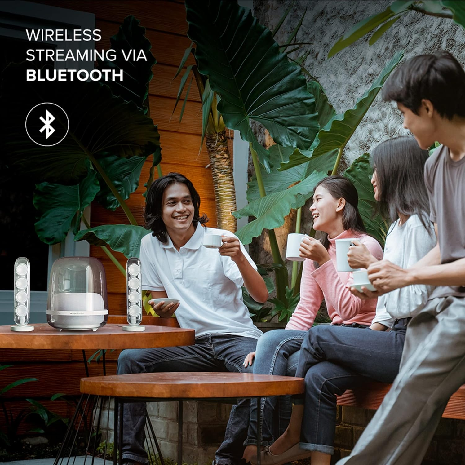 Harman Kardon Soundsticks 4, Iconic Design, Extraordinary Sound, Wireless Bluetooth Streaming, White image number 2