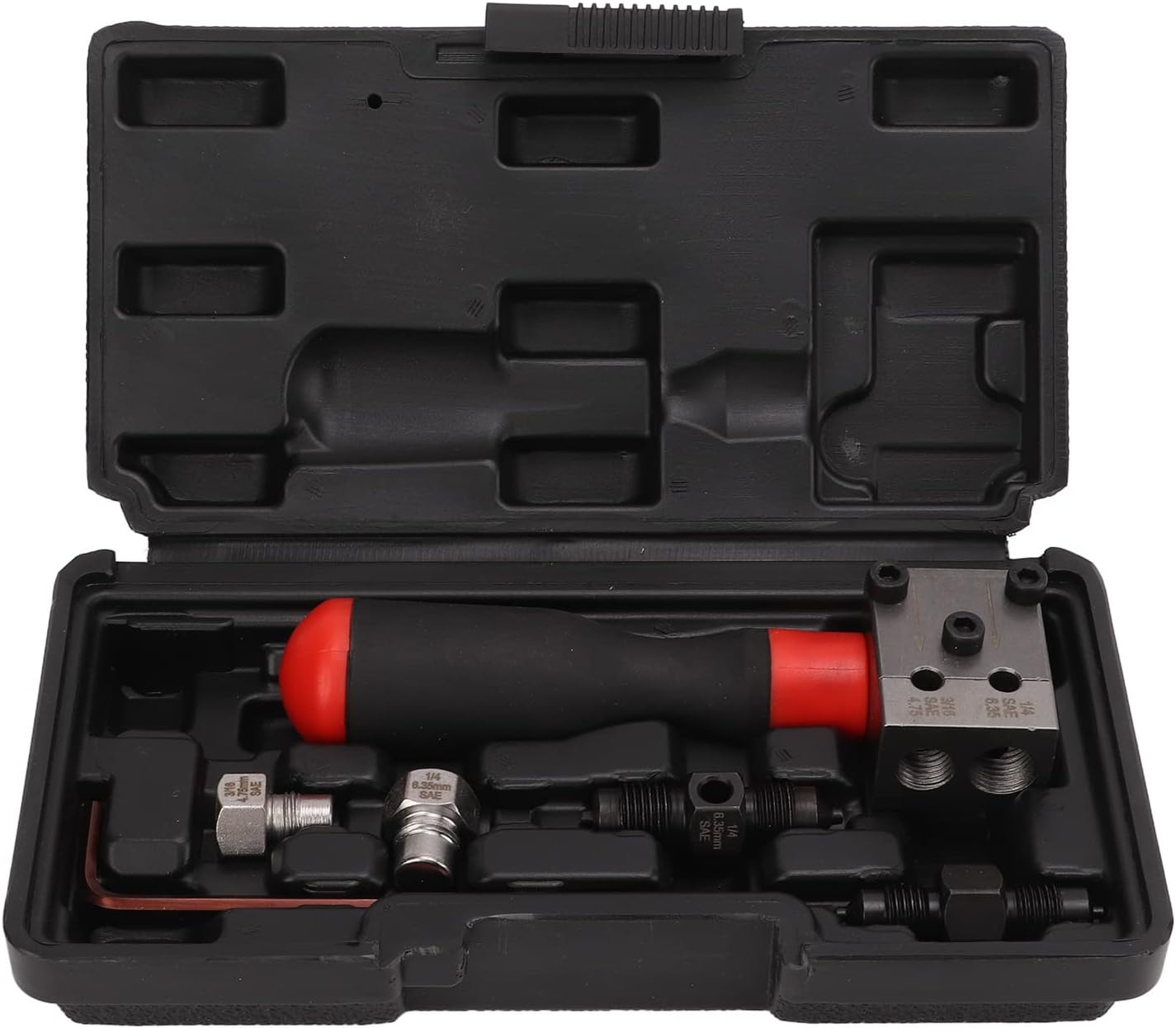 3/16 1/4Inch Brake Line Repair Kit, Inverted Double Flaring Tool, Double & Single Brake Line Flaring Tool Kit with Hard Plastic Case image number 6