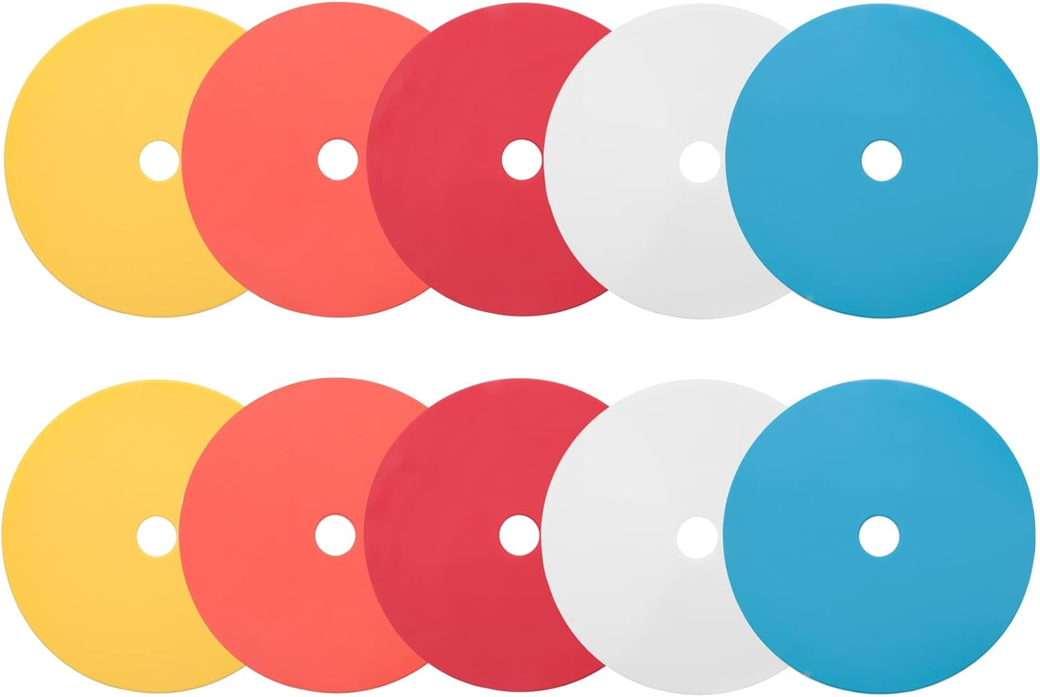 Hcskoss 10Pack Spot Markers Flat Disc Markers Poly Vinyl Spot Markers Non- Spots Markers Agility Markers Floor Dots Football Basketball Sports Speed Agility Training Markers for Sports Training