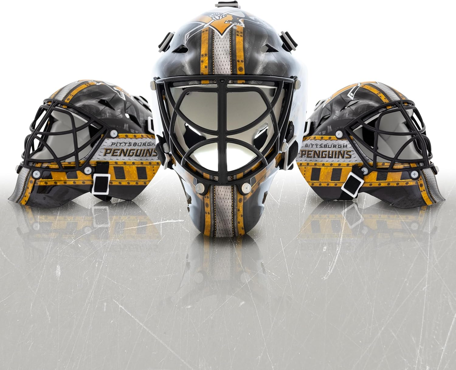 Franklin Sports NHL Team Logo Mini Hockey Goalie Mask with Case - Collectible Goalie Mask with Official NHL Logos and Colors image number 1