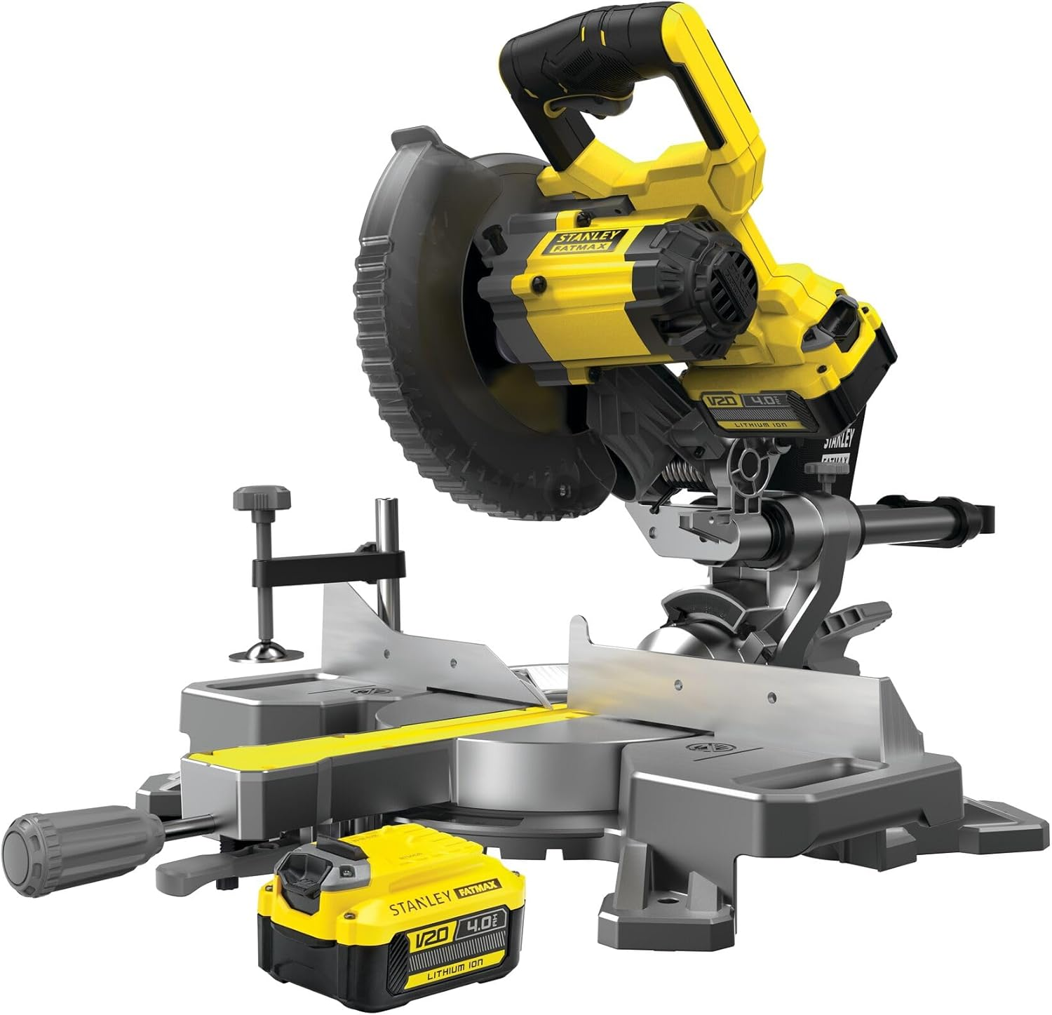STANLEY FATMAX V20 | 18V 190Mm Mitre Saw Kit 2X4.0Ah - up to 3,800 RPM, Sliding Saw Head, Vacuum Connection, Ideal For: 90˚ Cross Cuts, Mitre Cuts, 0˚-45˚ Bevel Cuts and Compound Cuts image number 2