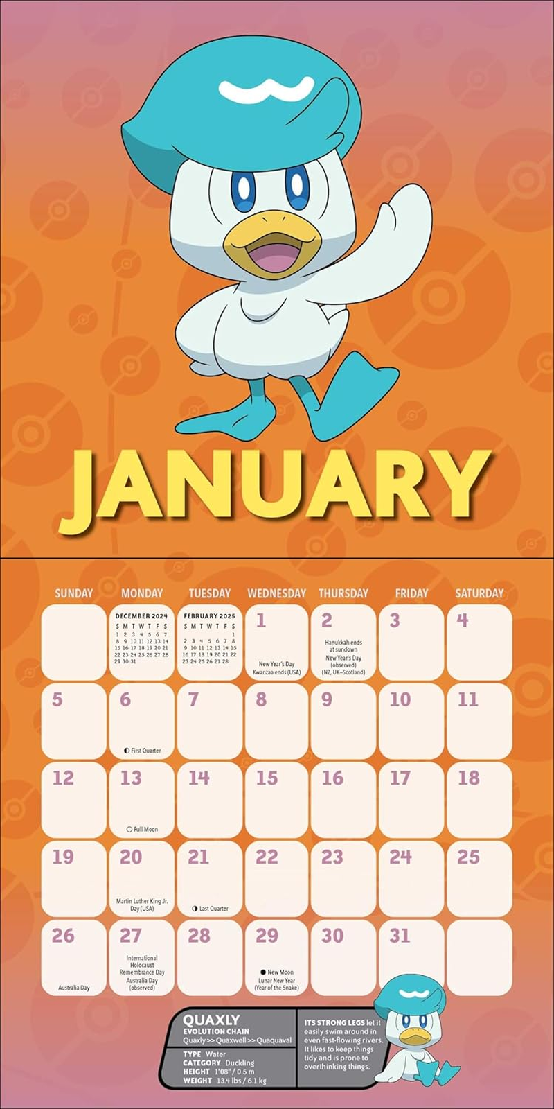 Pok&eacute;mon 2025 Mini Wall Calendar image number 4