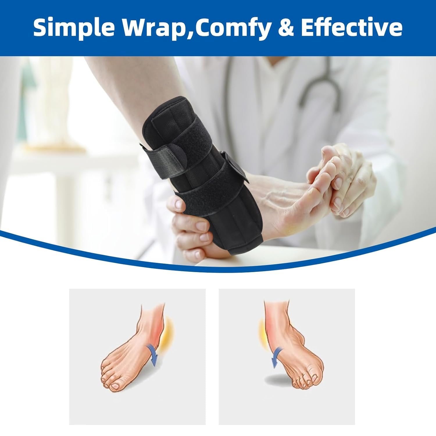 Ankle Brace,Ankle Splint for Injury Recovery & Tendonitis Relief,Ankle Support Brace, Adjustable Lace up Ankle Stabilizer Support image number 3