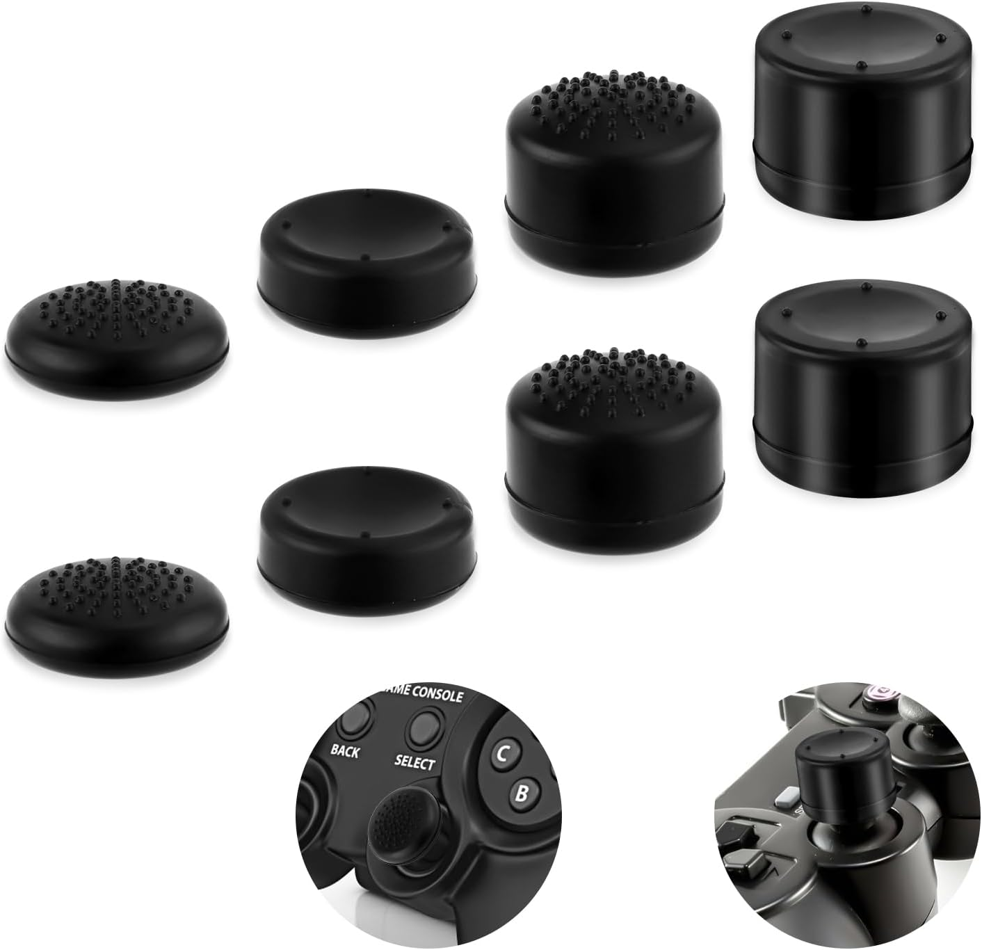 8Pcs Thumb Grip Caps for Playstation Portal, Silicone Joystick Covers Controller Thumb Stick Caps Compatible with PS5 PS4 Xbox One Xbox Series X/S Nintendo Switch Pro Joysticks image number 3