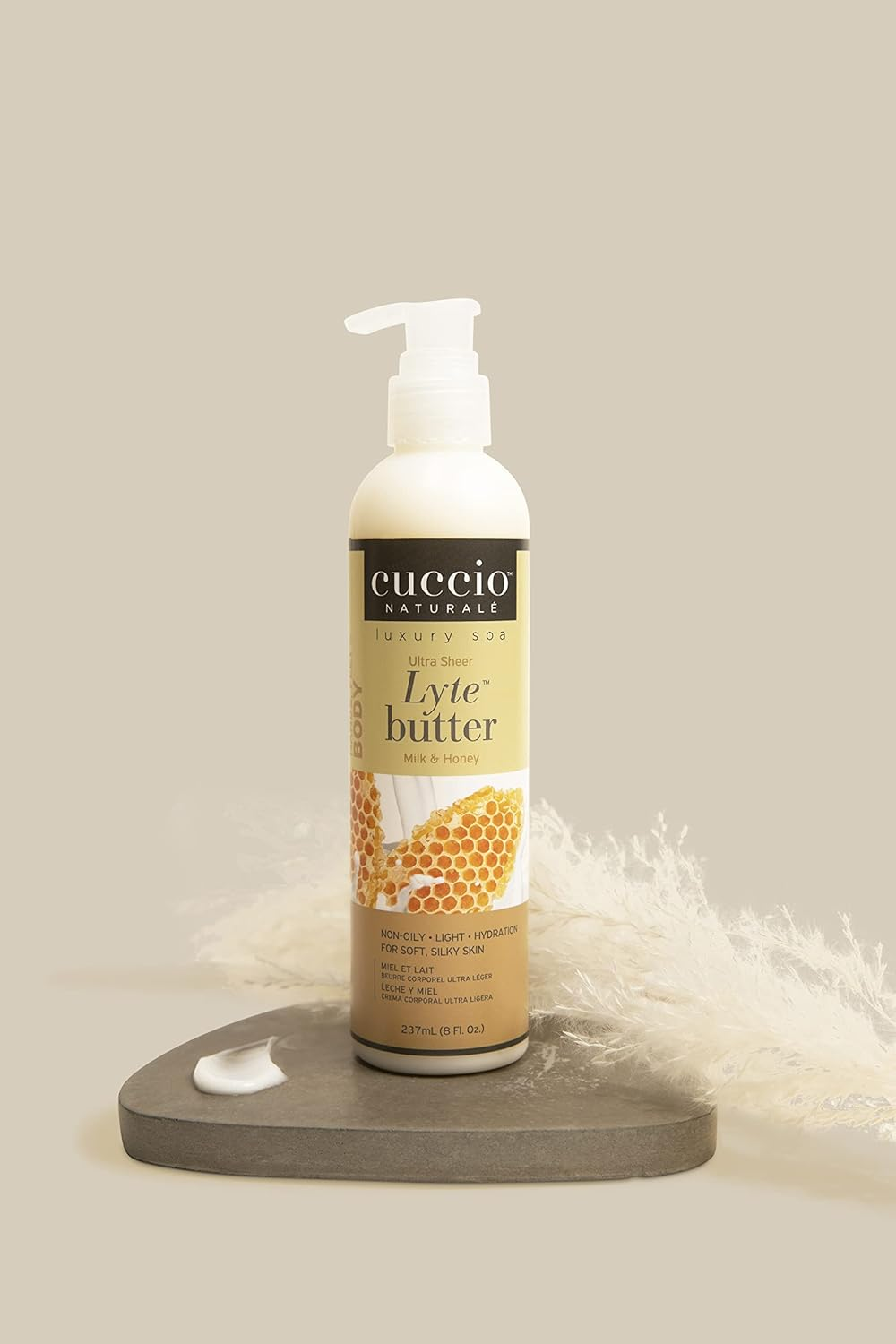 Cuccio Naturale Lyte Ultra-Sheer Body Butter - Replenishing Scented Moisturizing Cream - Deep Hydration to Repair Dry Skin - All Natural, Cruelty-Free Formula - Milk and Honey - 237 ML image number 2