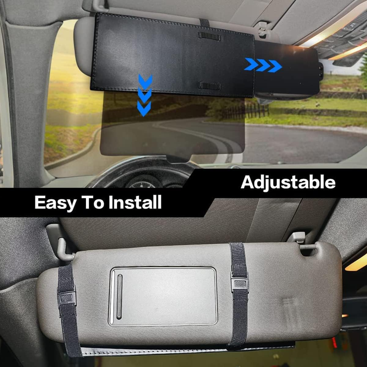 Car Visor Extender Anti-Glare Adjustable Car Sunshade Extender Universal Anti-Impact Car Sun Visor Extension Car Interior Accessories for Most Automobile SUV Truck Car Visor Extender Anti-Glare image number 6