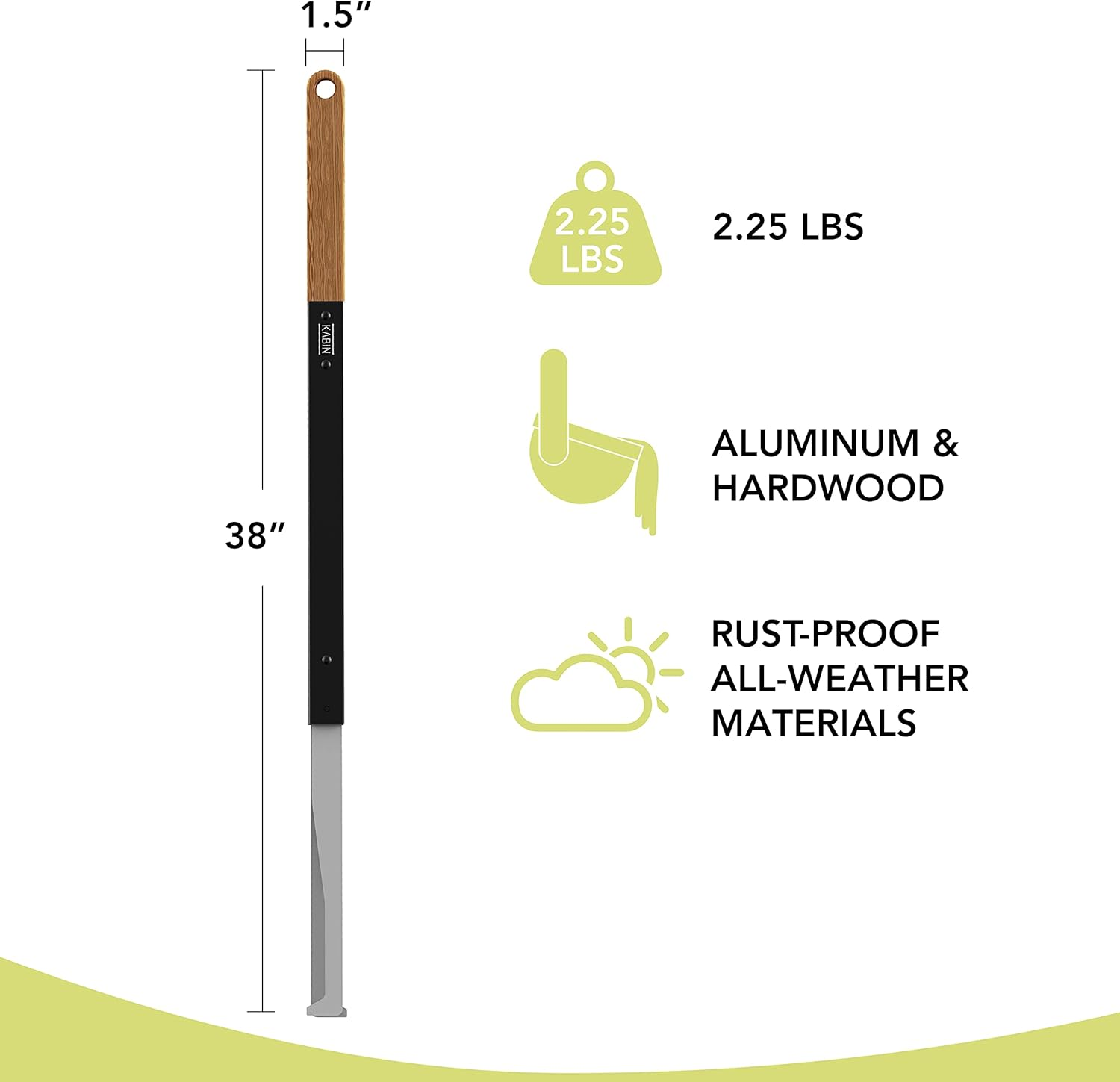 KABIN Fire Tong Log Grabber &ndash; Extra Long Firewood Claw Tongs for Fireplace, Outdoor Campfire, Firepit & More 38" image number 1