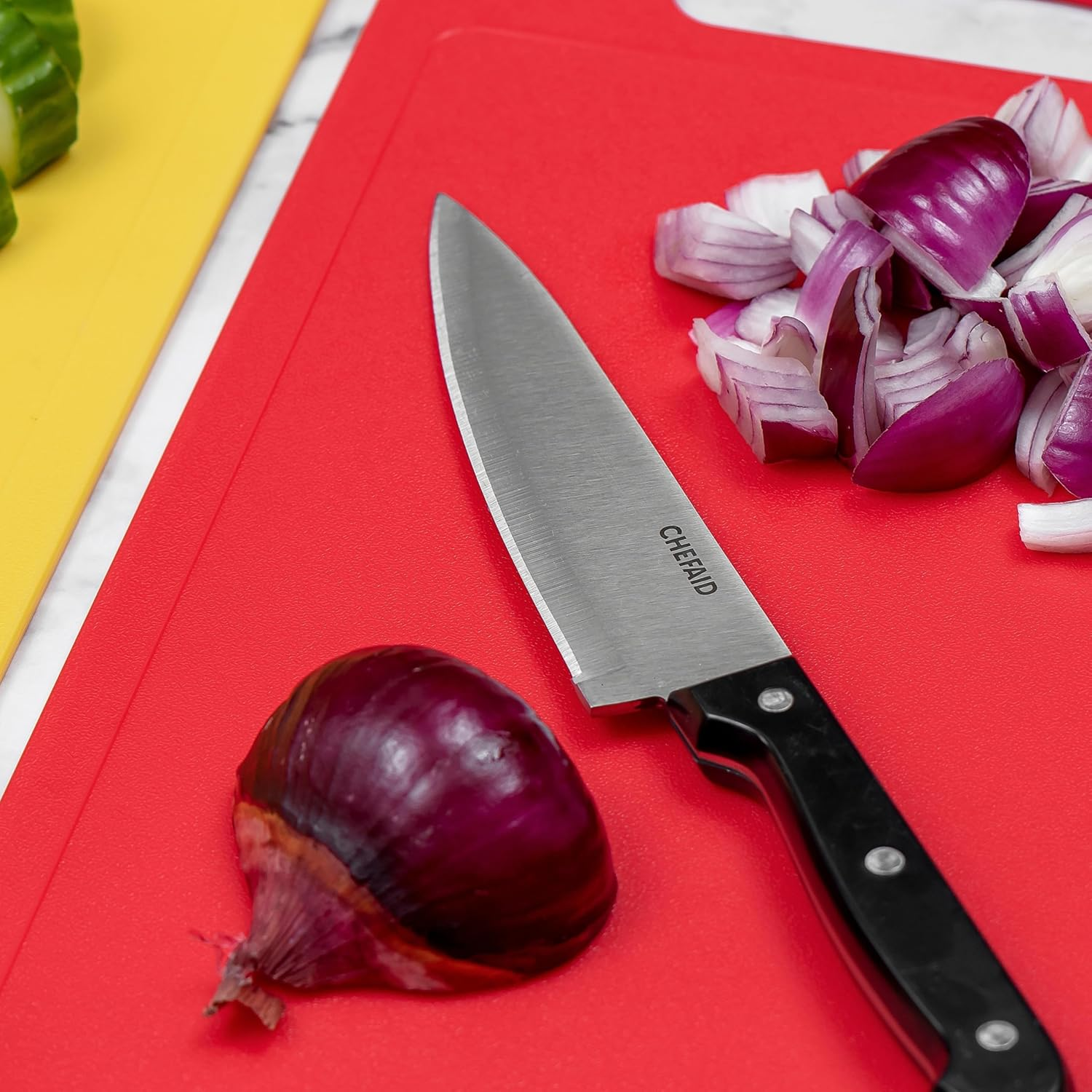 Chef Aid 4 Flexible Colour Coded Chopping Mats,Assorted,35Cm X 30Cm image number 6