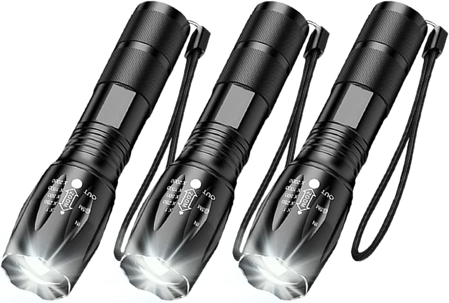 HYVCZP 1/2/3 Pack ​LED Torch,Super Bright Flashlight,5 Modes Adjustable Focus, Waterproof Lightweight Mini Handheld Torch for Camping, Home, Emergency, Hiking, Outdoor (2 Pack) image number 2
