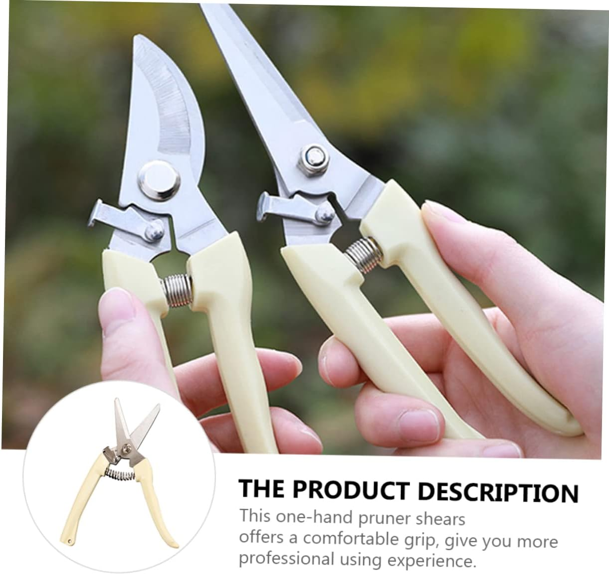 SUPVOX Garden Pruner Shears Stainless Steel One-Handed Pruning Shears Comfortable Grip for Gardening image number 3