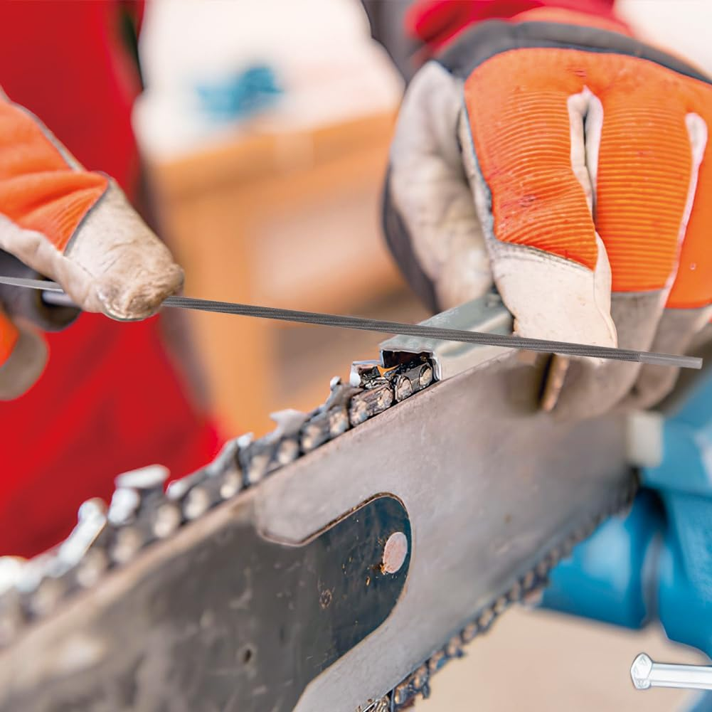 Chainsaw File, 4MM Professional Circular Chainsaw Chain Sharpening Files Set Multifunctional Hand Files Saw Sharpener Accessories for Home Garden Woodworking Cabinetmaker Carpenter image number 3