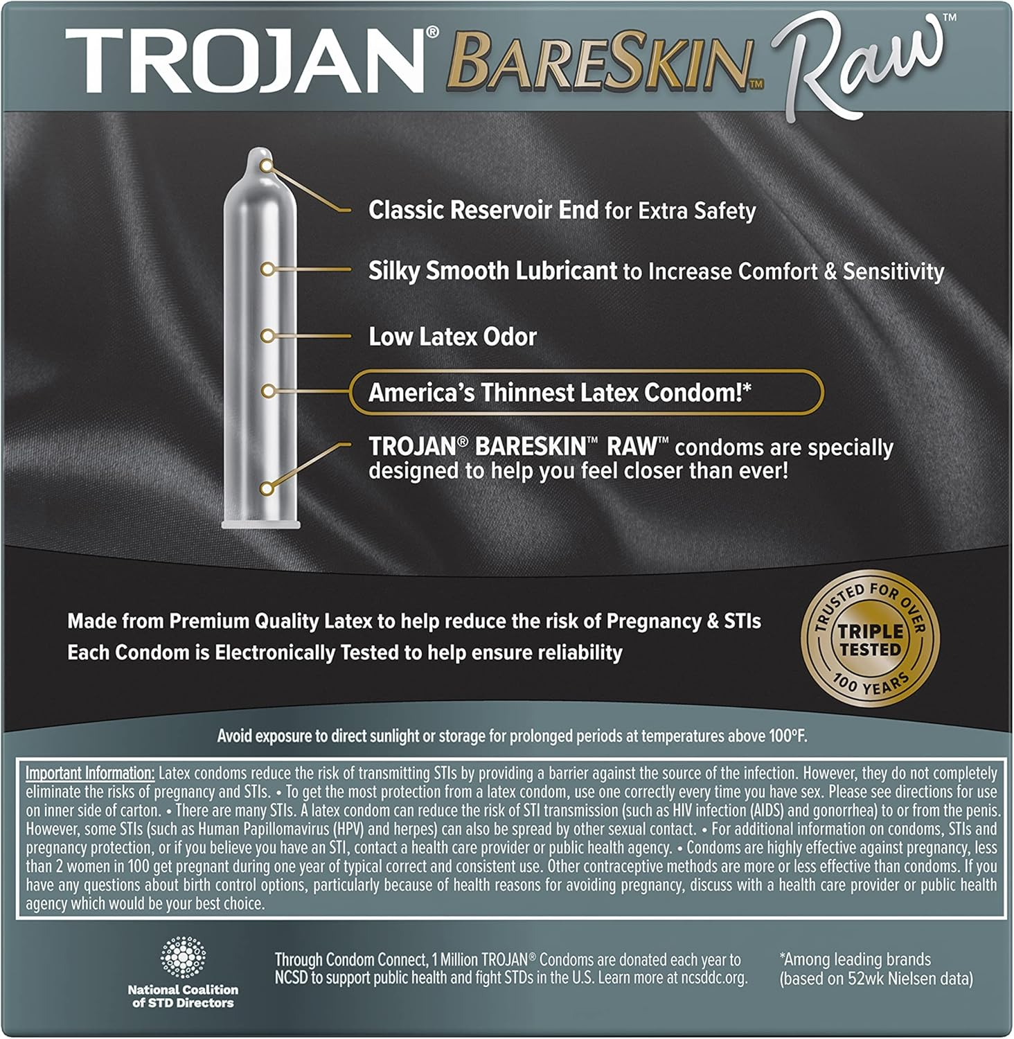 Trojan Condoms Bareskin Raw Lubricated, 24 Count image number 3