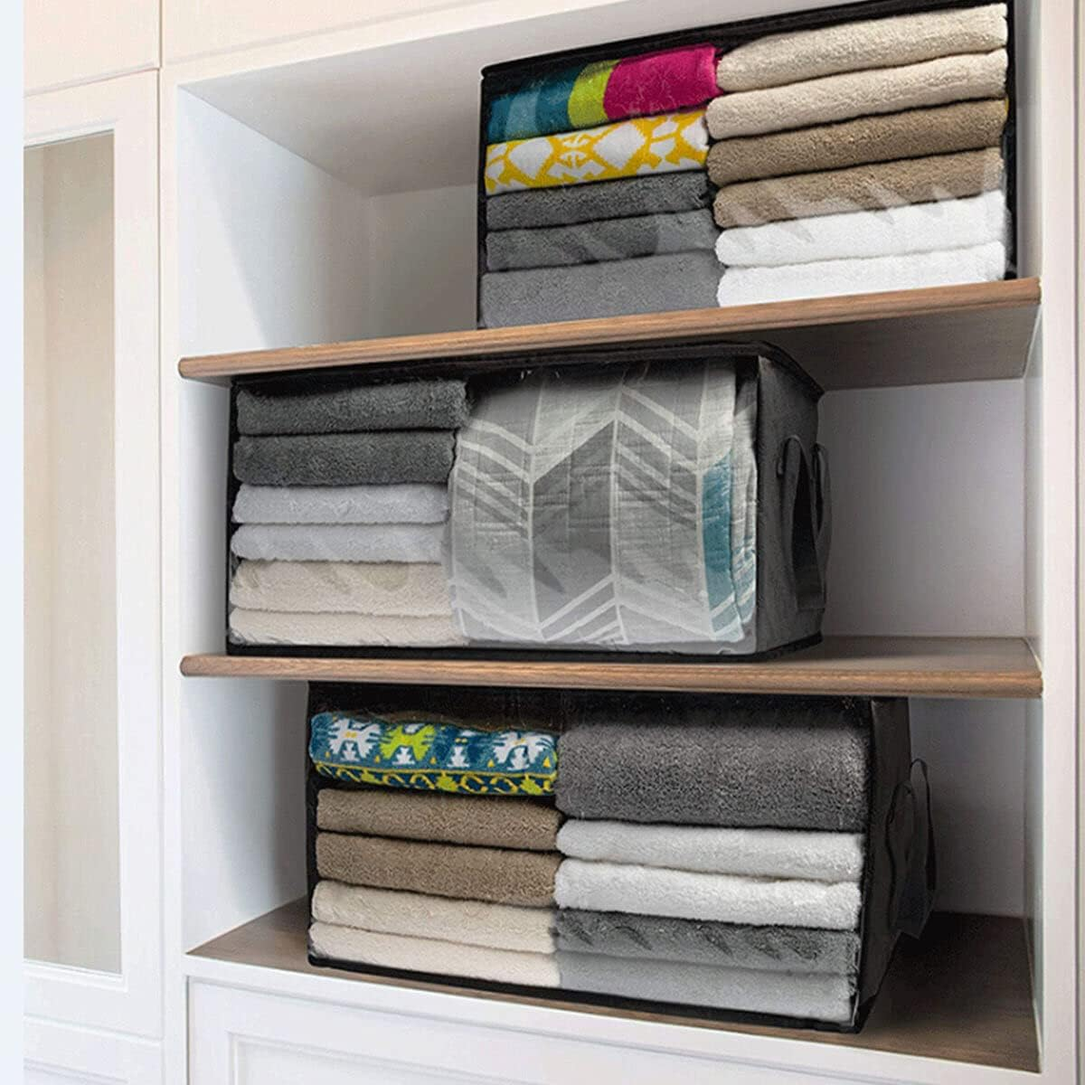 Portable Easy to Carry Quilt Bag Box Flat Foldable Home Storage Organisation (Blue)