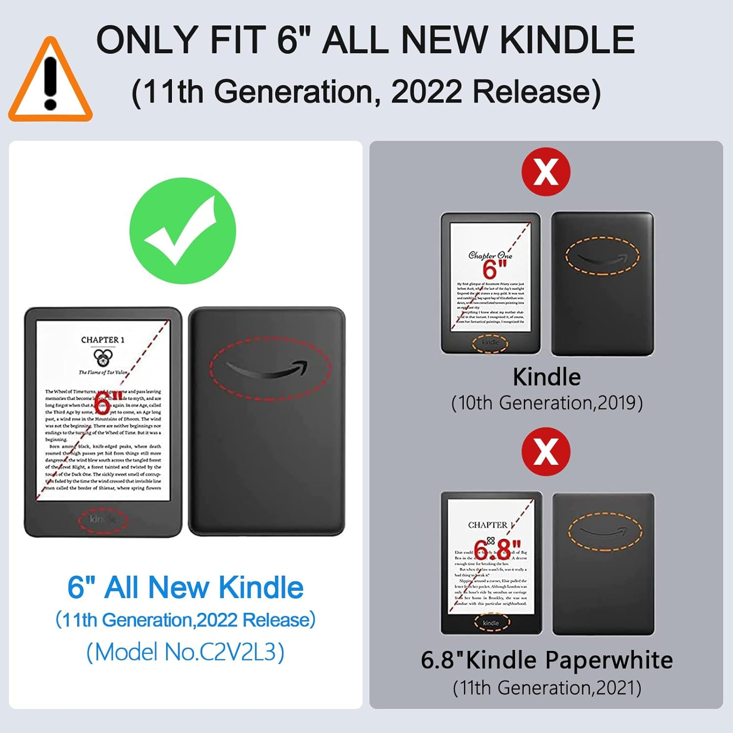 Leonids Clear Case for All-New Kindle 11Th Gen-2022/2024 Released, 6.0" Anti-Scratch & Flexible Clear Cover for All-New Kindle 11Th Case, Not for Kindle Paperwhite/Oasis image number 1