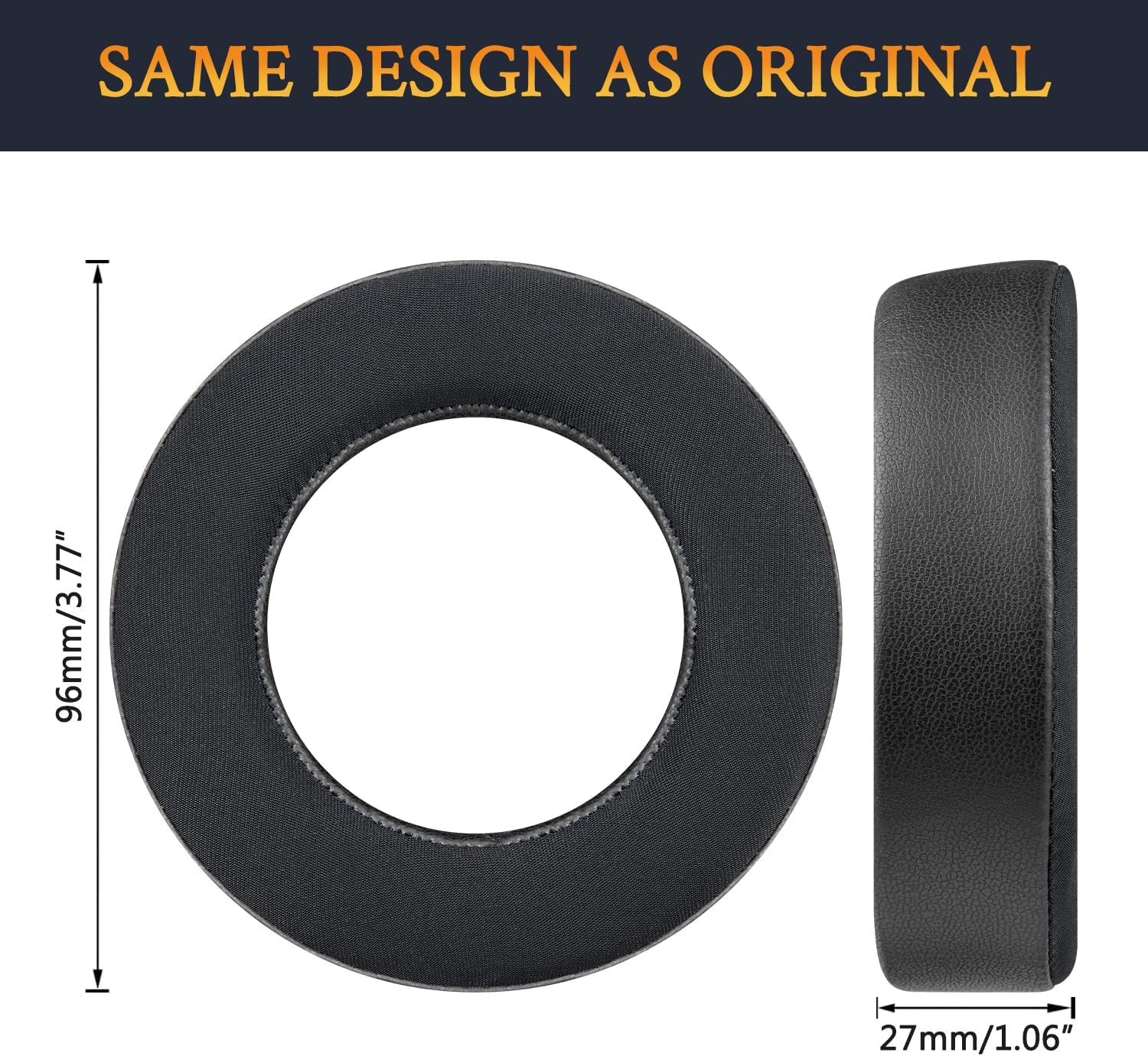 SOULWIT Replacement Earpads for Beyerdynamic DT700 Prox(Dt 700 Pro X)/DT900 Prox(Dt 900 Pro X) Headphones, Ear Pads Cushions with Breathable Ice Silk Fabric, High-Density Foam - Black