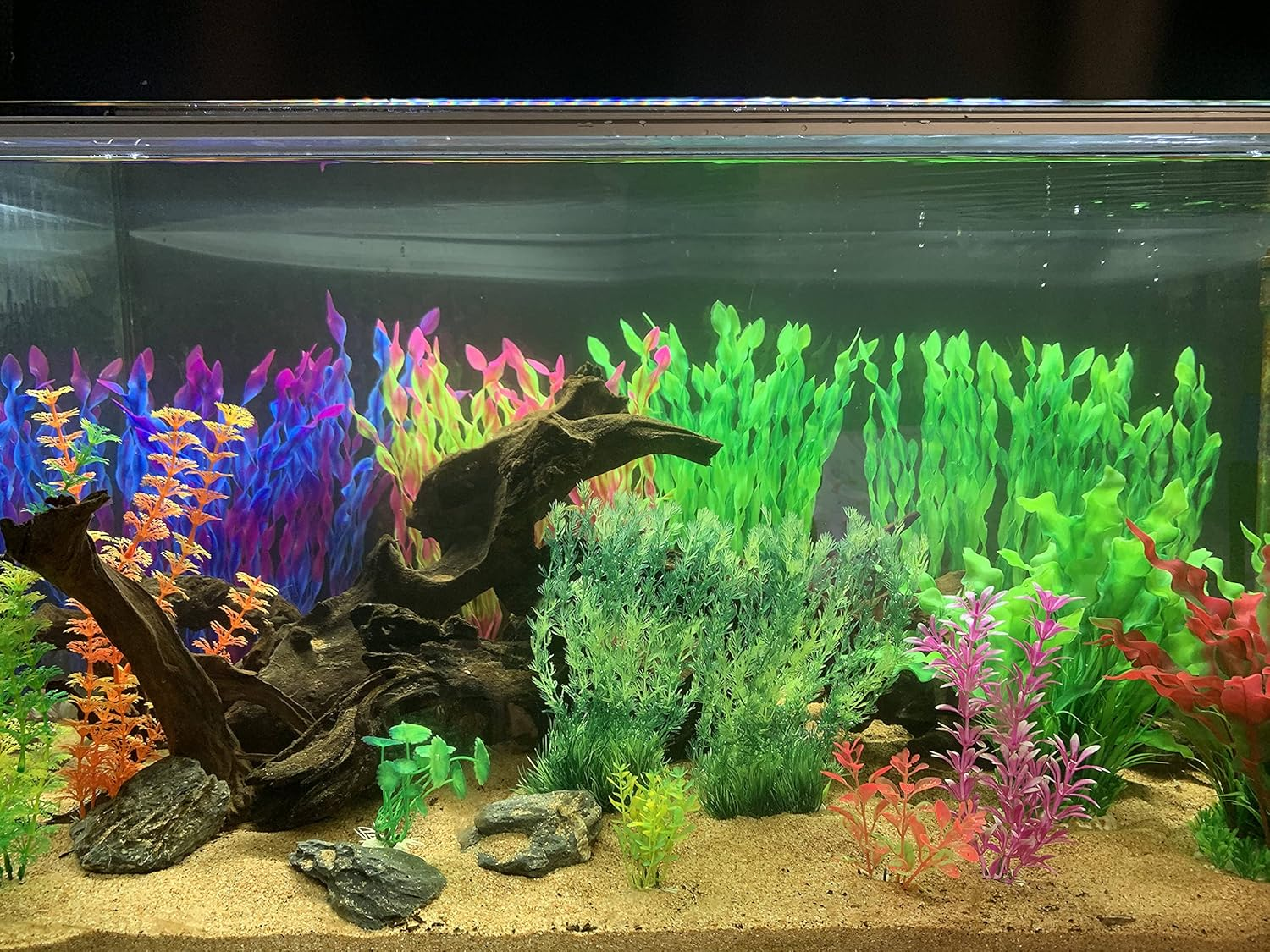 Aquarium Decoration, 14 Pieces Artificial Green Water Plants Seaweed Plastic Fish Tank Decoration for All Fish and Pets image number 3