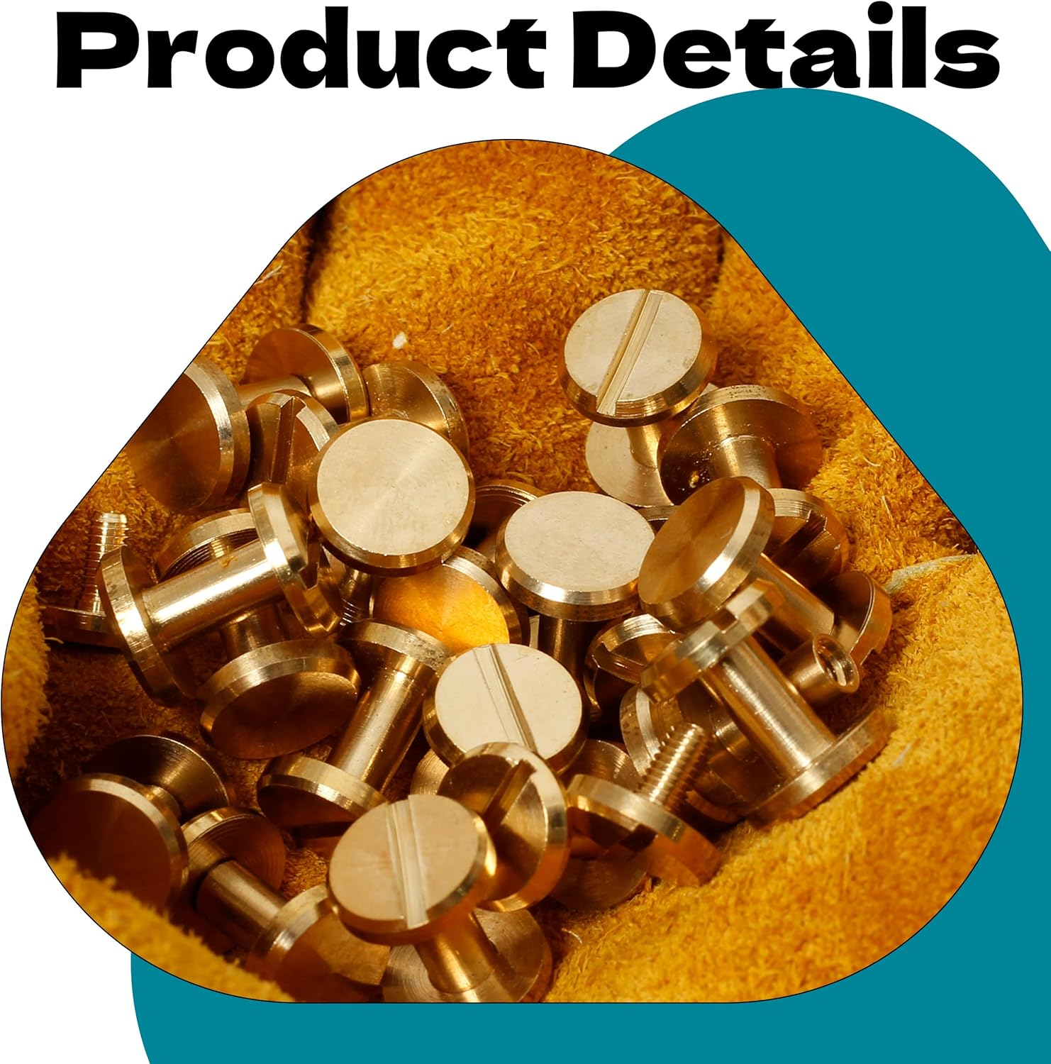 Brass Chicago Screws 10&times;4&times;8Mm 20Pack Rivets Bookbinding Stud Screws Nail Rivet Flat Head Screwing Fasteners Screw Posts Chicago Screw DIY Purse Collar Belt Shoes Case Jean Leather image number 1