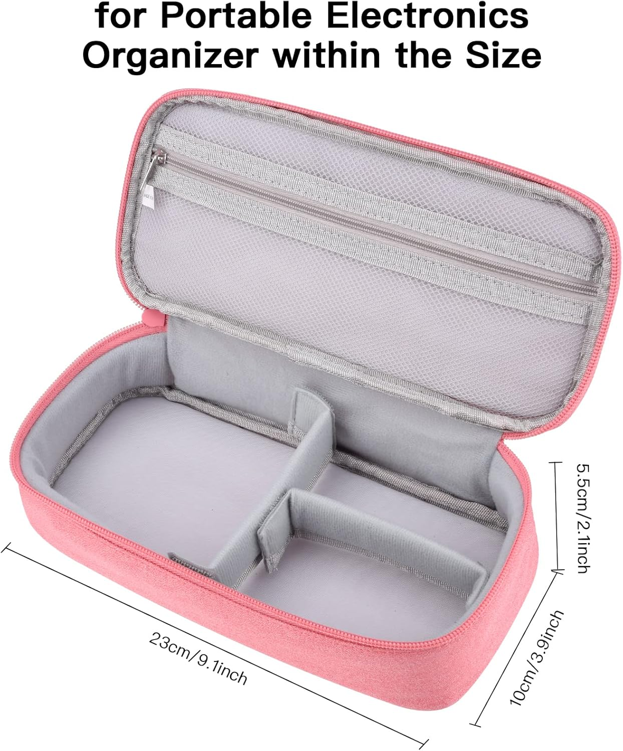 Cord Organizer Travel Case, Electronics Organizer Pouch Bag for Cable & Charger (Pink) image number 3