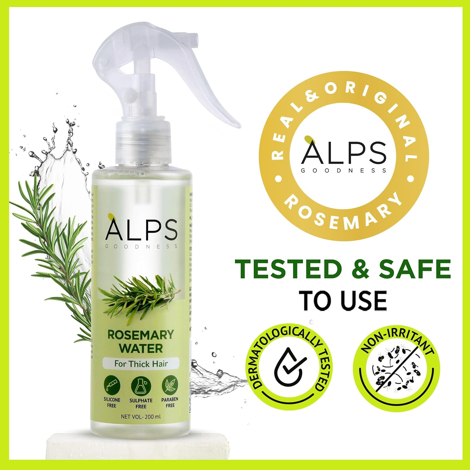 Alps Goodness Rosemary Hair Growth Water Spray, 200 Ml, Strengthening Hair Mist image number 2