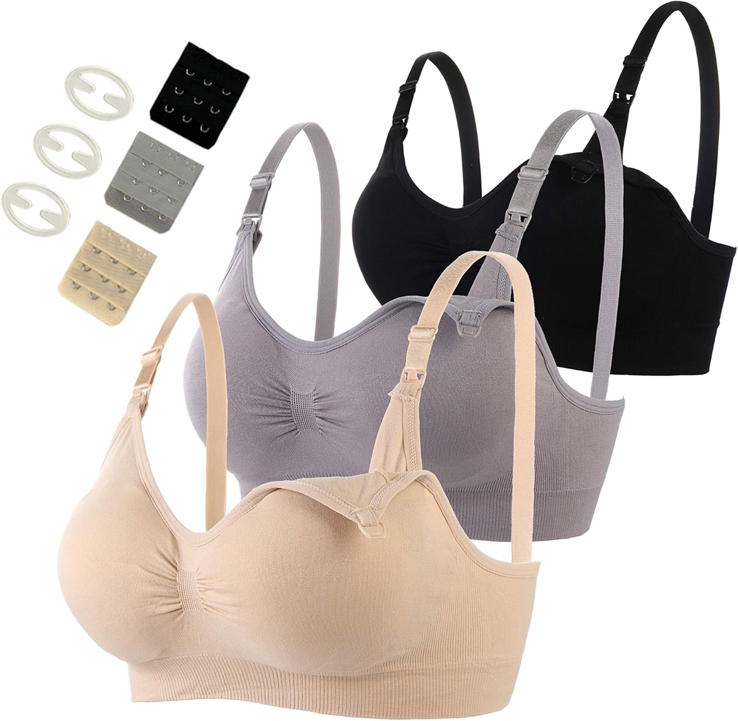 3 Pack Nursing Bra for Woman, Seamless Breastfeeding Bras image number 5
