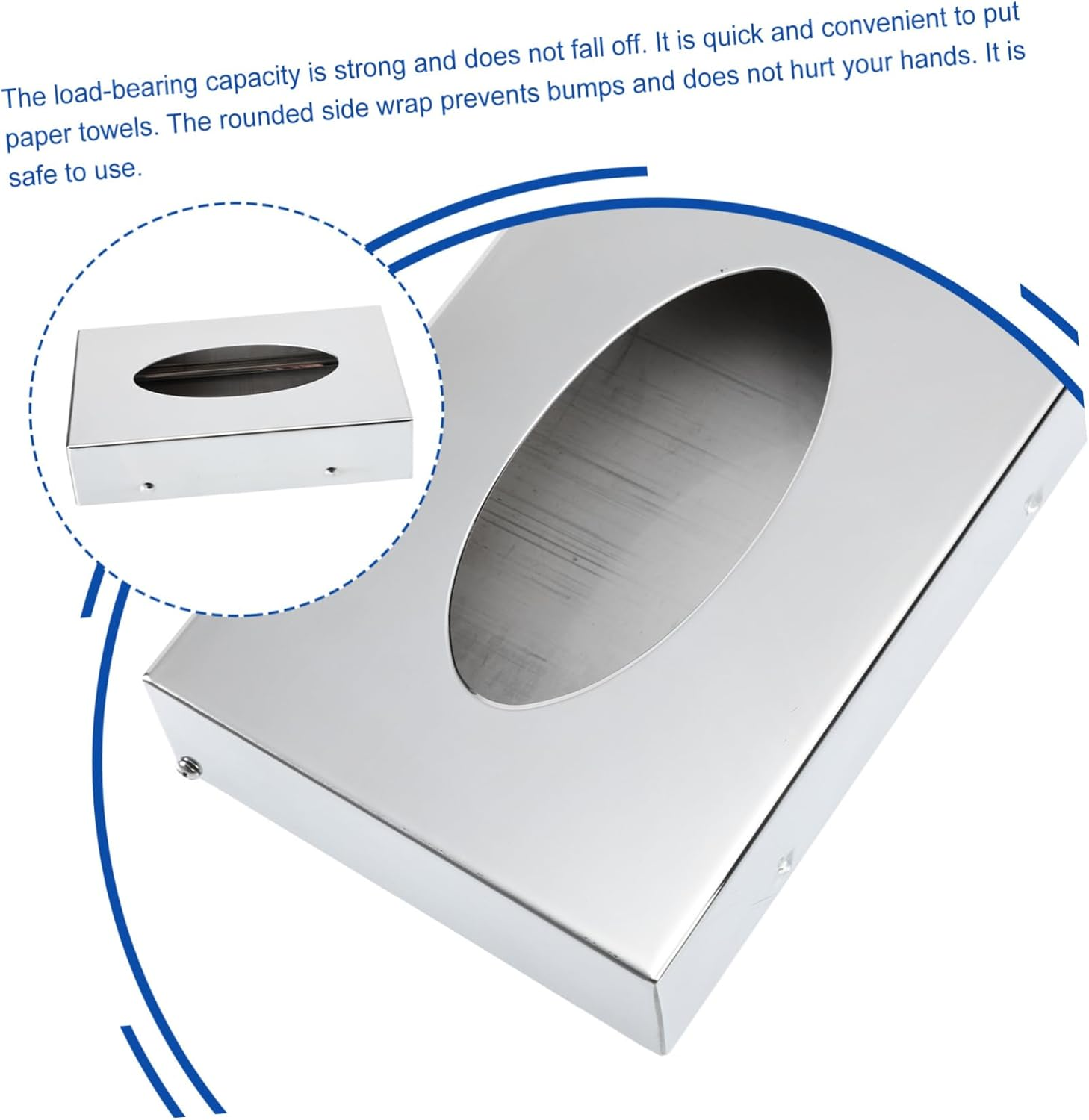 SHOWERORO Mirror Paper Box Steel Tissue Container Desktop Tissue Case Tissue Storage Box Home Paper Container Napkin Storage Holder Multi-Purpose Tissue Holder image number 1