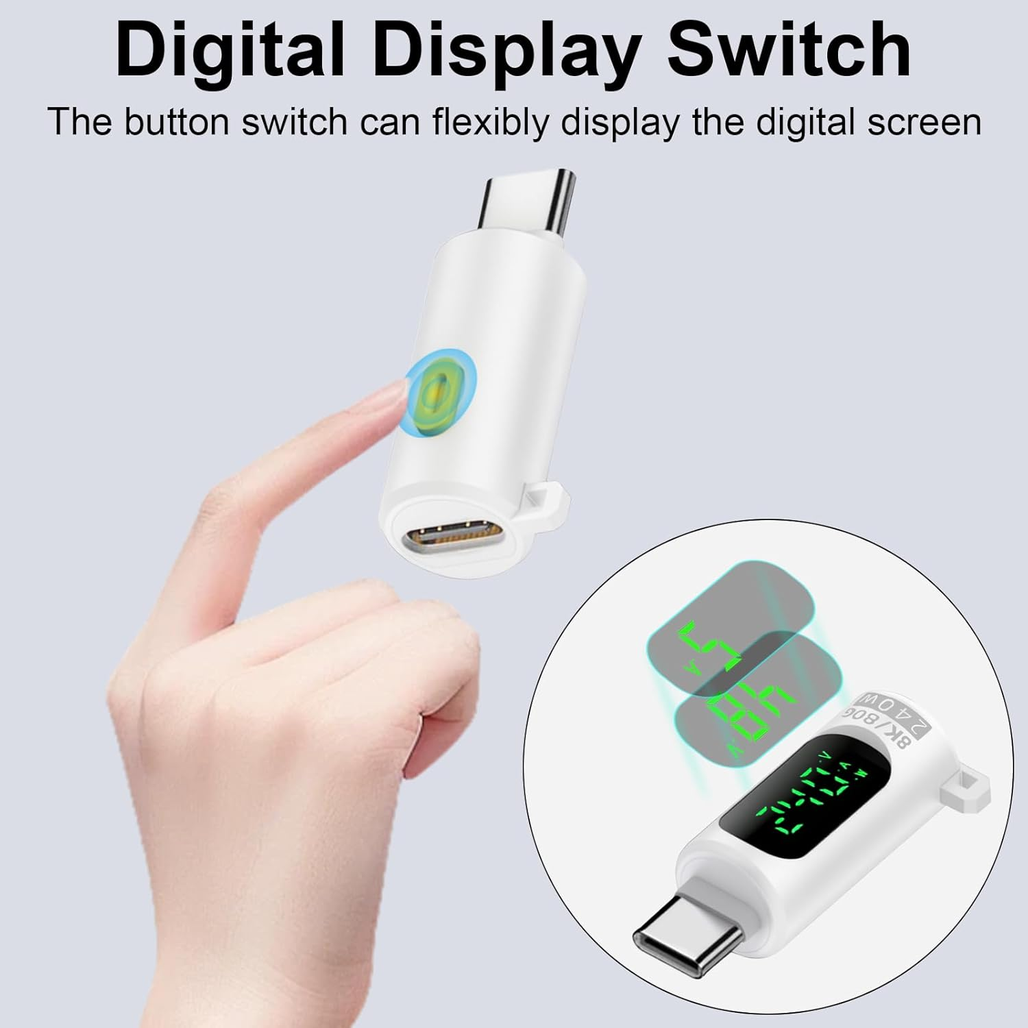 Danfetsoy USB C Extender Adapter 80Gbps, USB C Male to Female Adapter with Digital Display Switch Support Thunderbolt 4, 240W, 8K@60Hz for Lapel Microphone, Mouse and Keyboard,Etc(2 Pack) image number 1