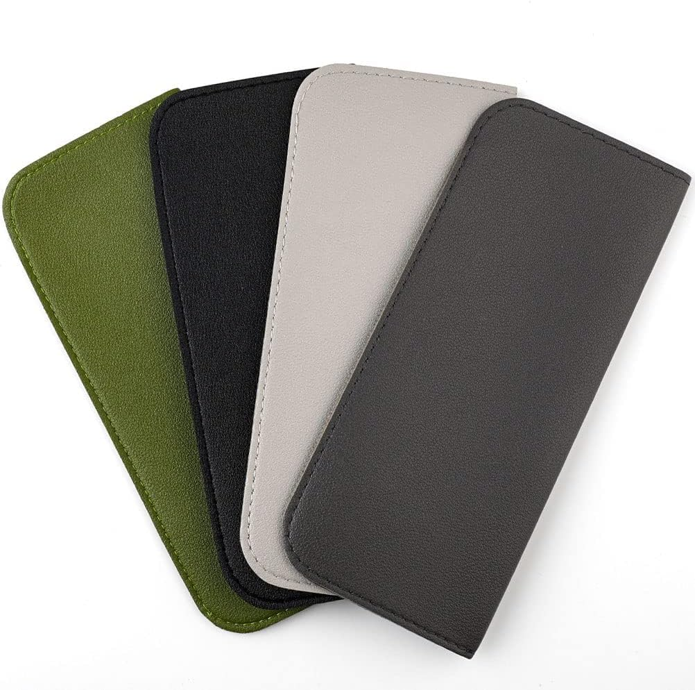 Soft Glasses Cases, 4 Colors Leather Sunglasses Pouch Anti-Scratch Eyeglasses Case Spectacles Bag for Women Men Kids 4 Pack image number 2