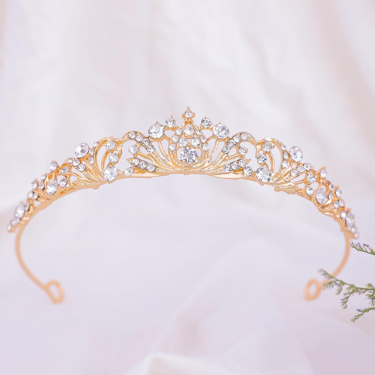 Feltent Tiara Crown for Women Wedding Tiaras for Bride Princess Crowns and Tiaras for Girl Rhinestone Crowns for Birthday Halloween Cosplay Christmas Party Prom Gifts - Gold image number 4