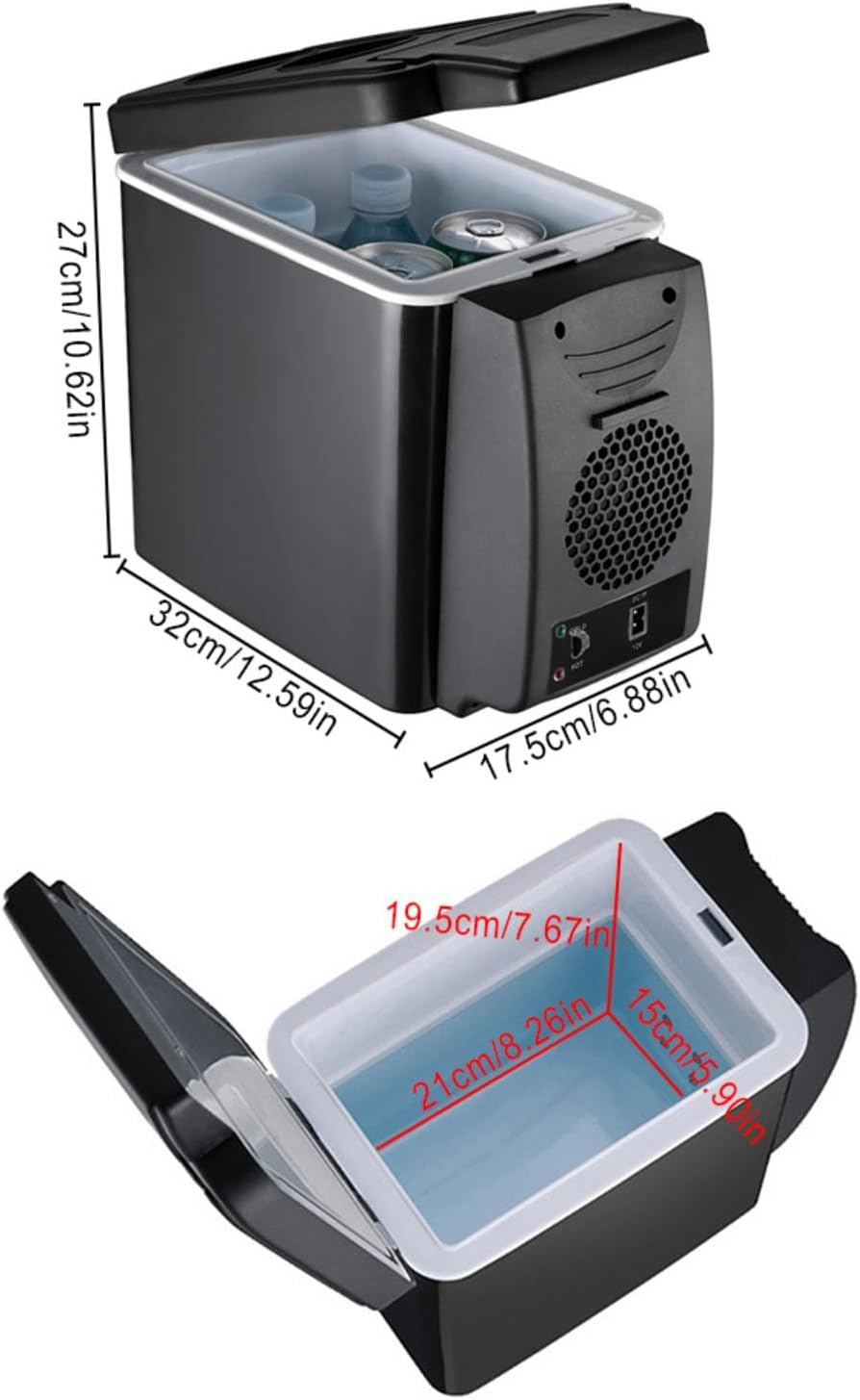 -12V Car Refrigerator - Energy Drink Cooler | Metal Camping Refrigerator for Car, Car Refrigerator, Portable Thermoelectric Refrigerator for Cha image number 6