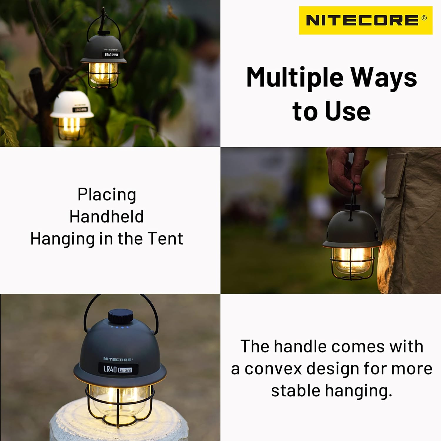 NITECORE LR40 White Multifunctional USB-C Rechargeable Camping Lantern with NITECORE Tag image number 2