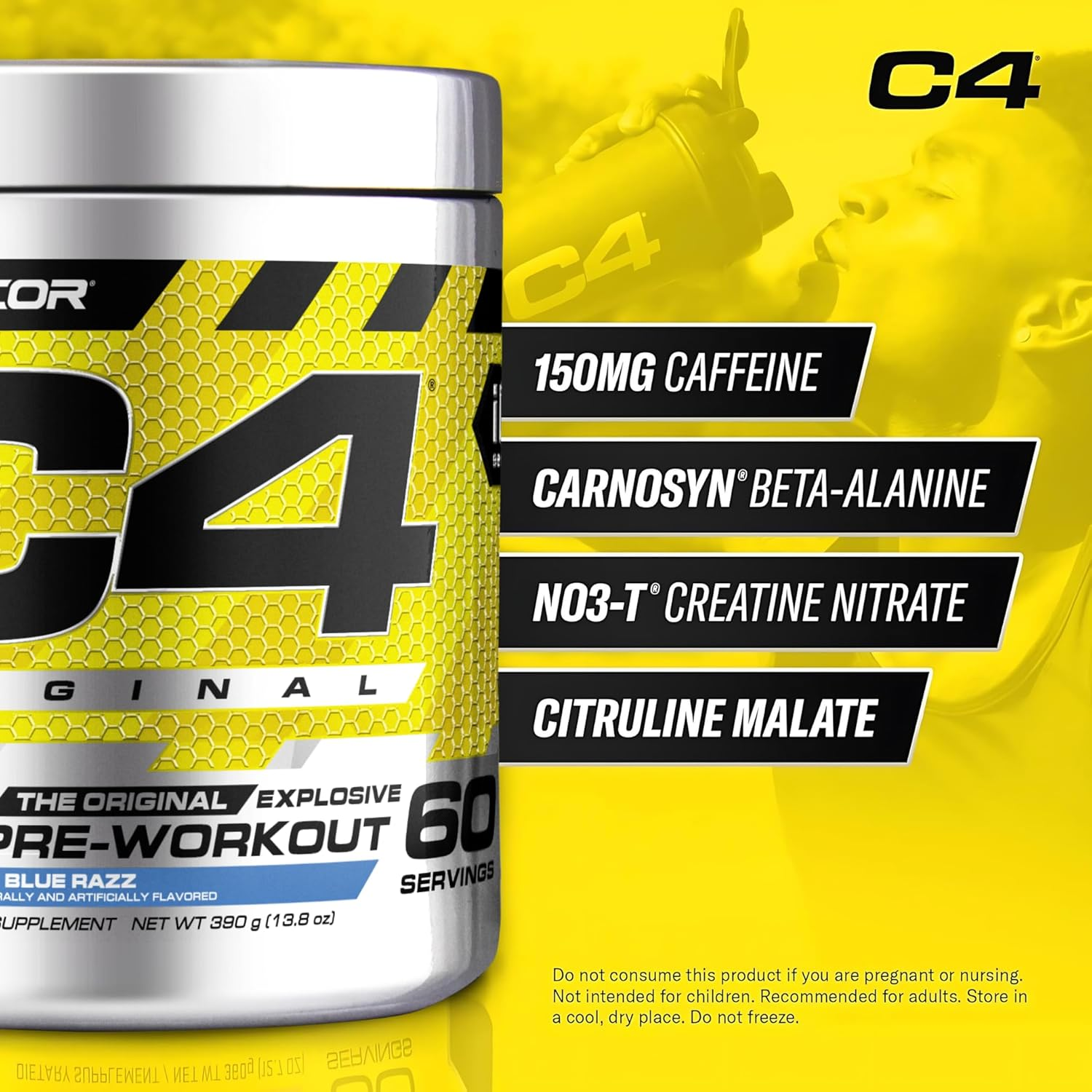 Cellucor C4 Original ID Series 60 Serves Pre Workout (Icy Blue Razz) image number 2