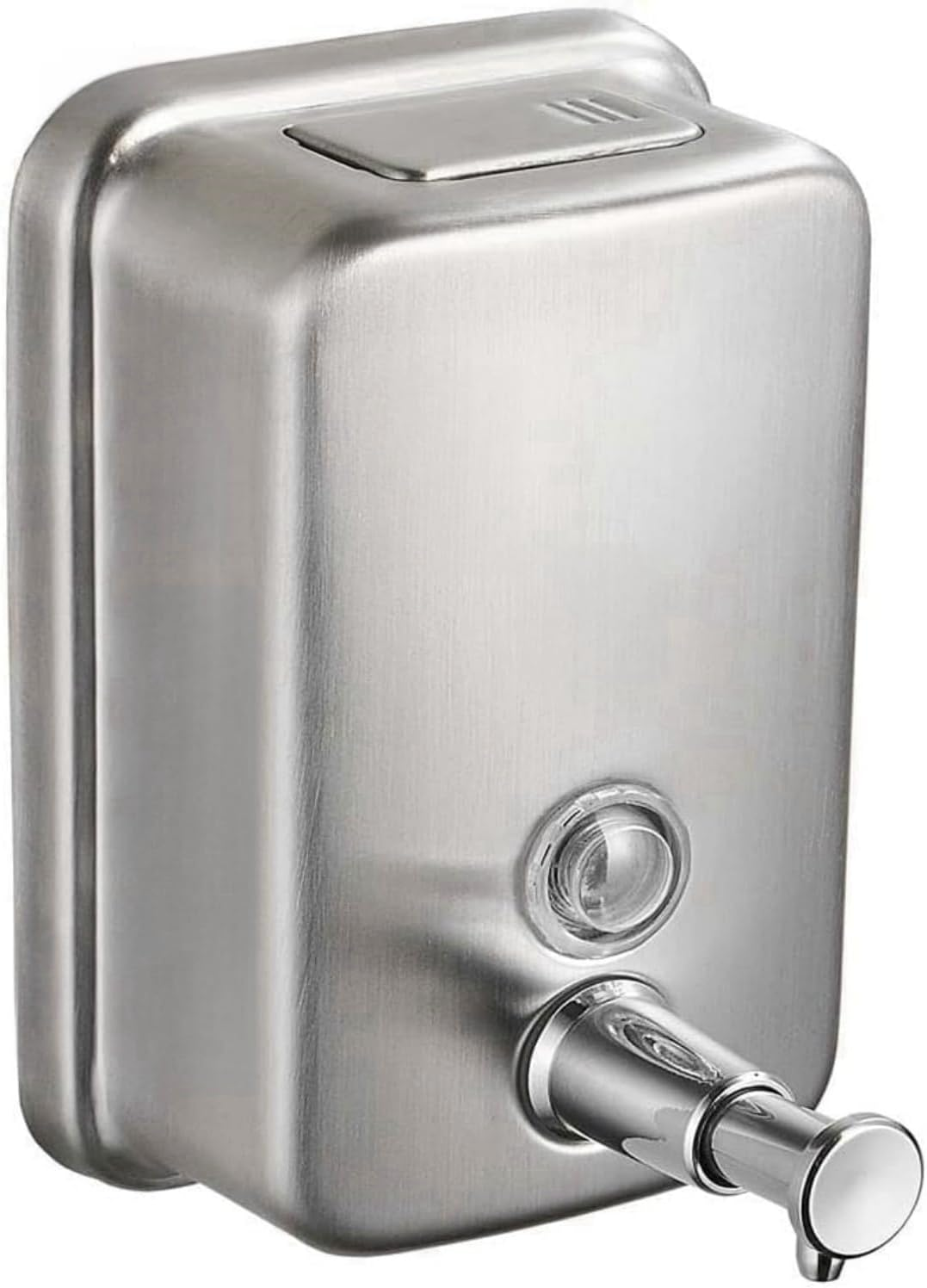 Commercial Soap Dispenser Wall Mount Stainless Steel Manual Pump Liquid Rust-Proof Leak Free for Bathroom Restaurant 500Ml/17Oz (Silver) image number 3