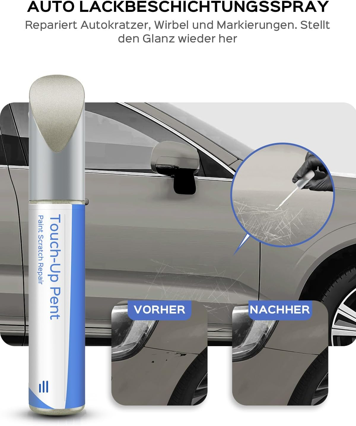 443 Moondust Metallic Touch up Paint Compatible with Volvo C70/S70/S80/V70 Exact Match for Chips and Scratches image number 1