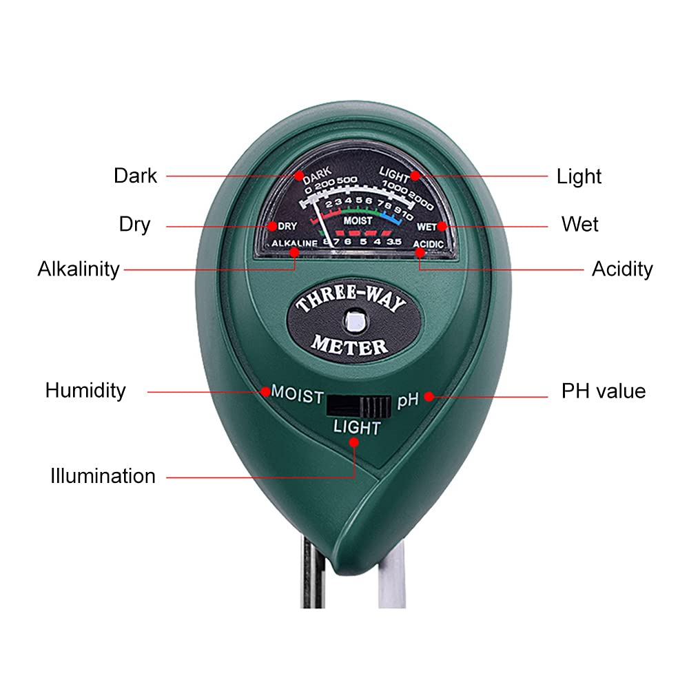 3-In-1 Soil Test Kit PH Meter Light for Garden Farm Lawn Plants Accurate Reading No Electricity Needed Plug and Read image number 5