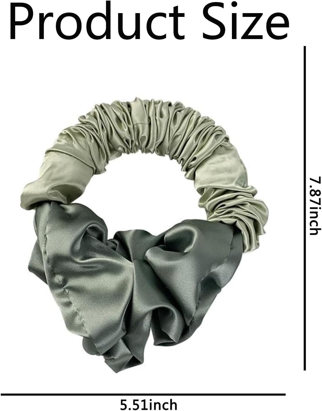 Yuannee Heat-Free Curlers, Heatless Curling Silk Scrunchies for Women, Hair Scrunchies, Girls Hair Scrunchies, Green, Heatless Curls, Silky Hair Bobbles for Women for Long Hair image number 4