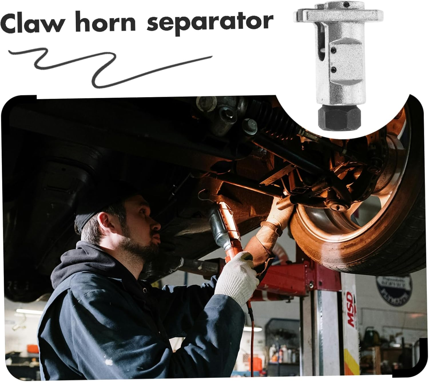 Jojofuny Elevation Spreader Strut Separator Tool for Hub Spreader Wrench Use in Automotive Repair Scenario image number 5