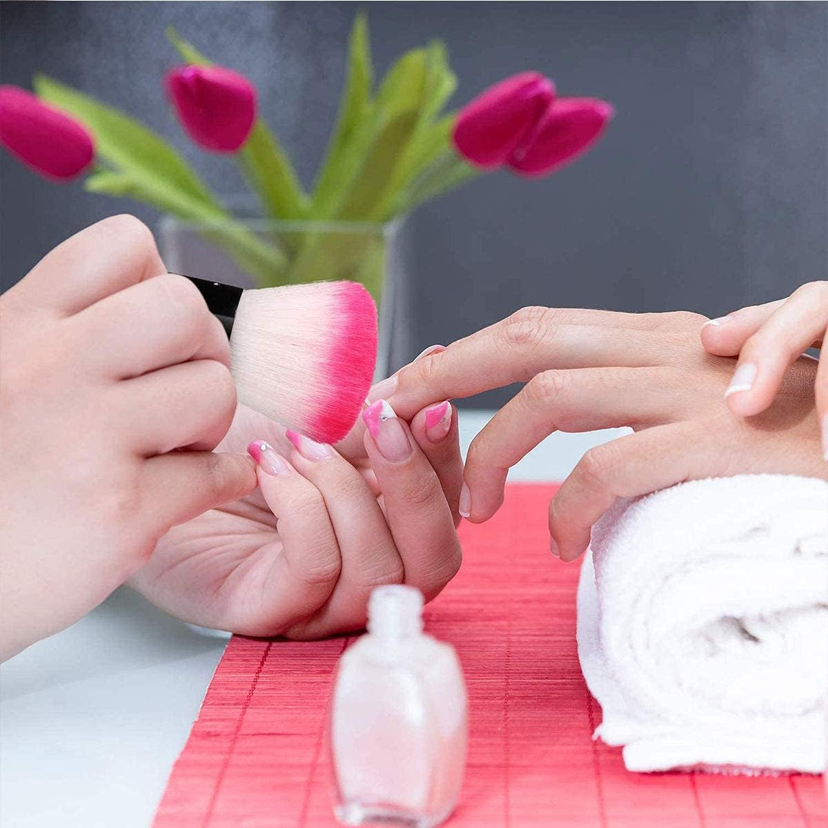 Norhogo Pack of 4 Nail Brushes for Cleaning, Nail Dust Cleaner Brush, Nail Art Dust Brush, Nail Brush for Nail Art Makeup (2 Pink + Purple) Makeup Brush, Soft Multifunctional Brush image number 6