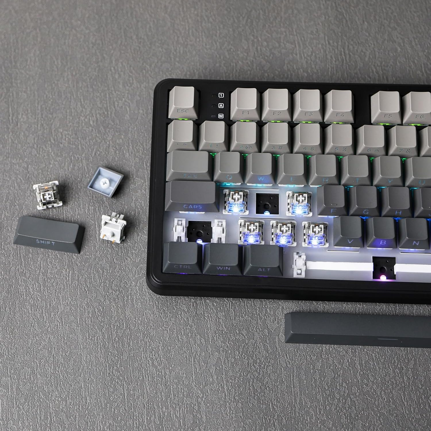 Mechlands Aula F108 Wireless Gaming Keyboard with Screen, 4000Mah Battery, Full Size Custom Gasket Mechanical Keyboard, Programmable 108 Keys, Hot-Swappable, for Win/Mac (Black Gradient)