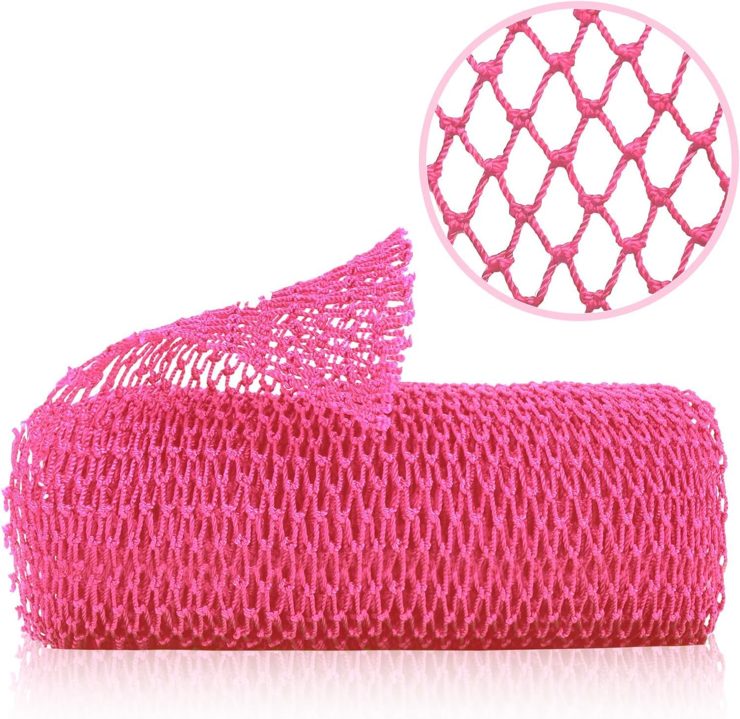 Authentic African Net Sponge with Knots- Long Stretch Exfoliating Sapo Body Scrubber, African Bath Sponge for Back & Feet, Dead Skin Remover, Shower Wash Cloth, 120CM, Pink - Coffee image number 6