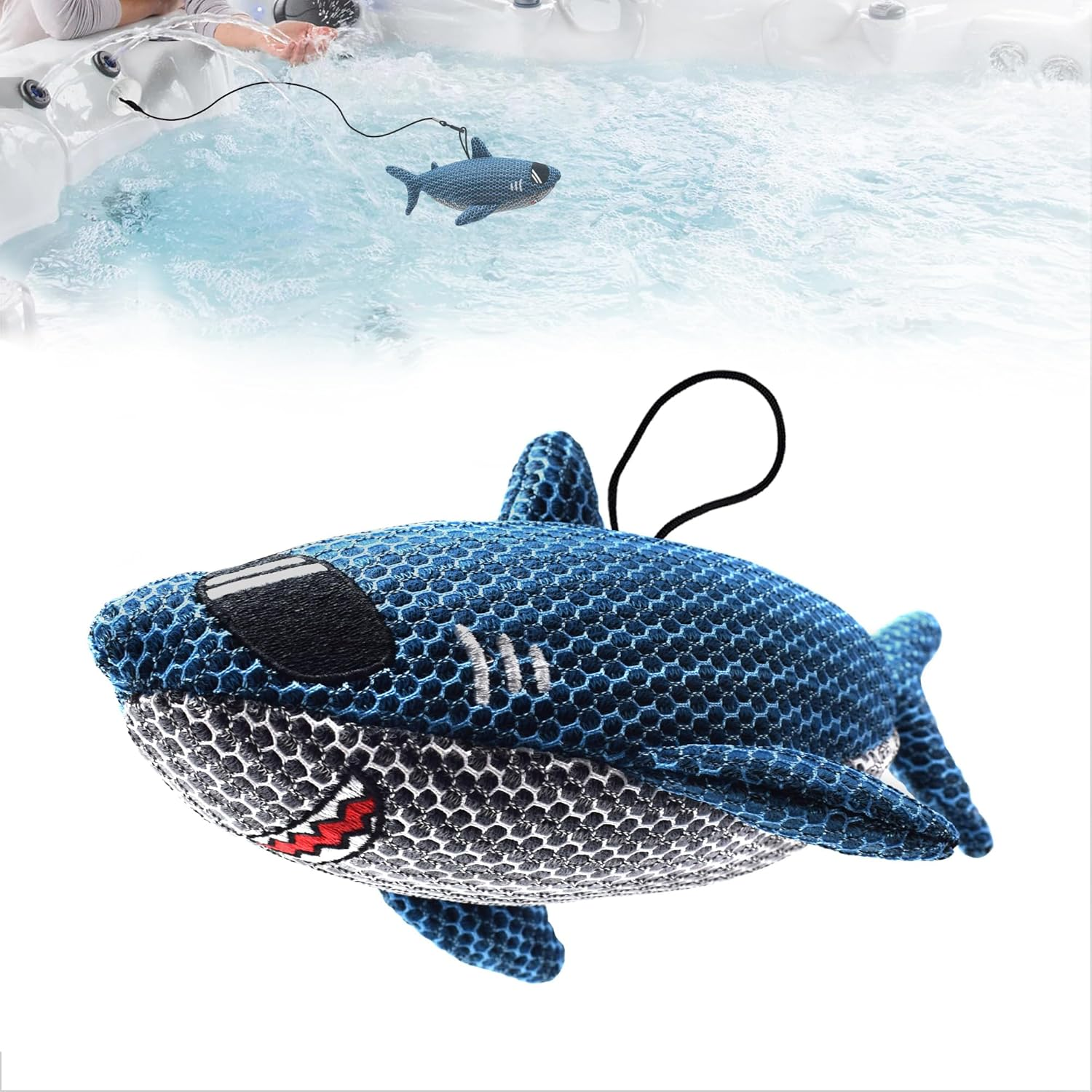 1 Pack Shark Hot Tub Scum Absorber for Hot Tubs and Pools Reusable Oil Absorbing Sponge Shark(Blue Shark, Unit Count, 1) image number 4