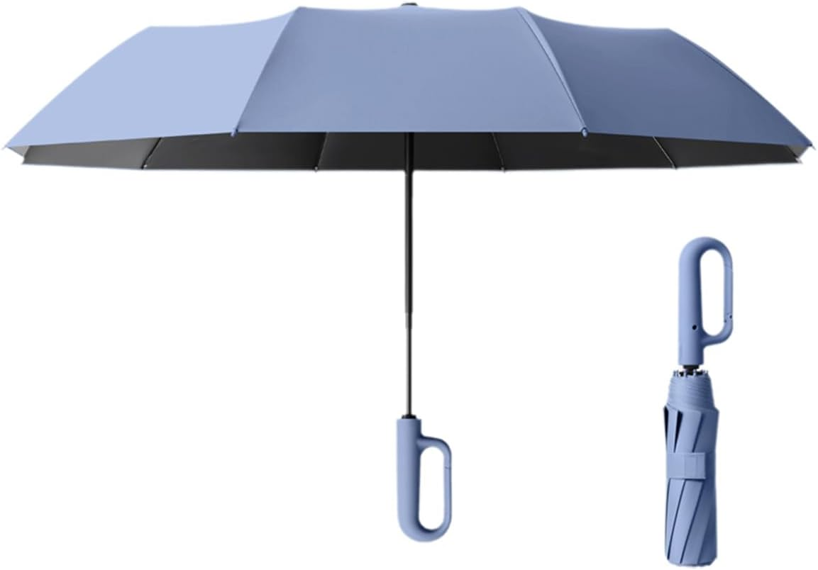 Large Windproof Automatic Open/Close Travel Folding 49&lsquo;&rsquo; Umbrella Compact Sun Rain 99 UV Protection Lightweight Portable Outdoor Carabiner Handle Design Golf Umbrellas Men Women Kid