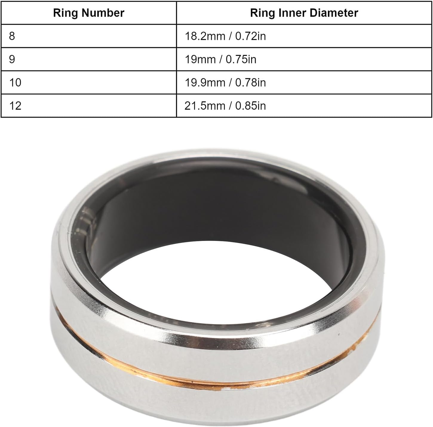 Fitness Smart Ring, Waterproof Smart Ring Health Tracker with Charging Case, Remote Control Ceramics Smart Finger Fitness Ring for Men Women (12) image number 5