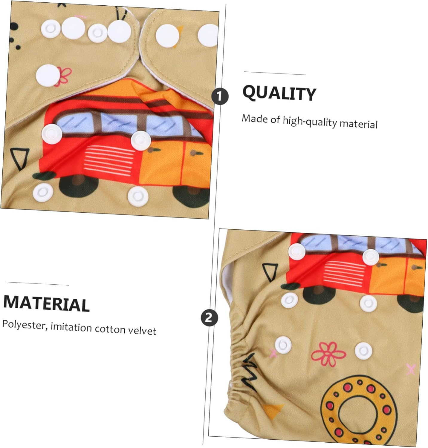 Unisex Diaper Pants Towelling Nappies for Newborns Alternative Born Raised Leak Design image number 2